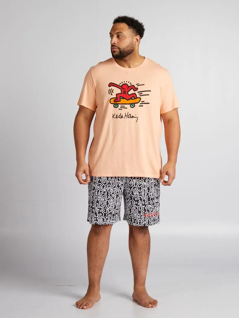 CONJUNTO DE PIJAMA 'KEITH HARING'  2 PIEZAS  NARANJA